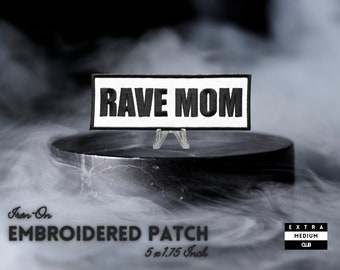 RAVE MOM Embroidered Patch | edm music festival hippie hipster punk rocker quality