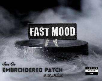 FAST MOOD Embroidered Patch | emo mood feelings unique rare punk rocker
