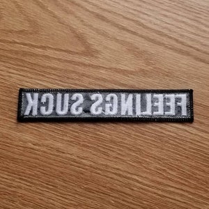 FEELINGS SUCK Embroidered Patch | emo mood feelings sad punk rocker image 4