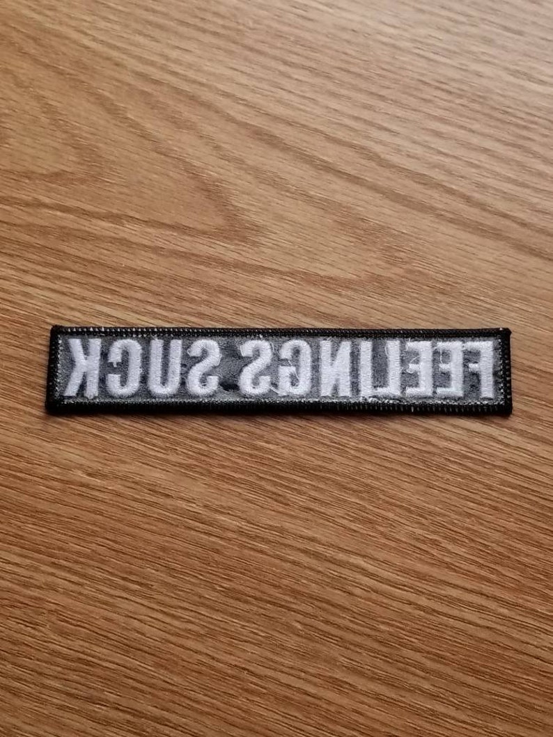FEELINGS SUCK Embroidered Patch | emo mood feelings sad punk rocker image 4