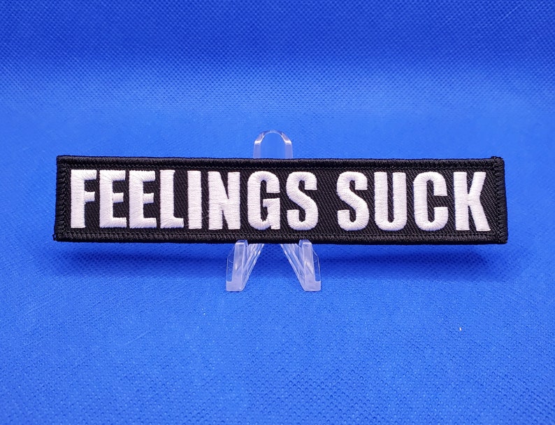 FEELINGS SUCK Embroidered Patch | emo mood feelings sad punk rocker image 2