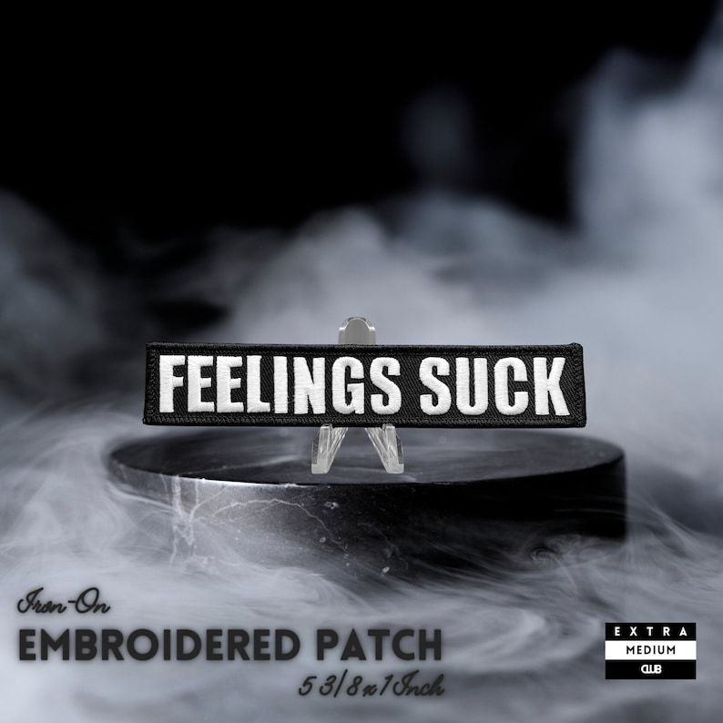 FEELINGS SUCK Embroidered Patch | emo mood feelings sad punk rocker image 1