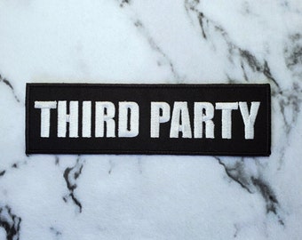 THIRD PARTY Embroidered Patch | funny quirky nerd hipster punk rocker quality