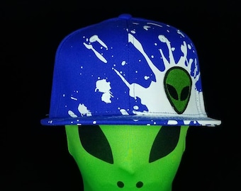 Alien Splat Snapback Hat | Snap Back unique rare limited fashion paint splash custom space art