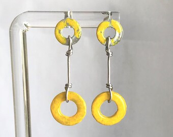 Recycled Hardware Earrings, Stainless Steel Earrings, Industrial Earrings, Minimalist Earrings, Dangle Drop Earrings, Recycled Earrings