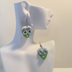 Guitar Pick Earrings, Recycled Hardware Earrings, Upcycled Industrial Earrings, Swarovski Crystal Earring, Dangle Earrings, Recycled Jewelry