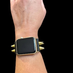 Gold Spiked Apple Watch Band, Apple Watch Band, Unisex Apple Watch Band, Goth Apple Watch Band, Metal Spiked Apple Watch Band, Snap Closure