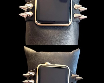 Spiked Apple Watch Band, Black Silicone, Unisex