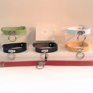 O Ring Vegan Friendly Choker, Colorful O Ring Choker, Gothic O Ring Choker, Faux Leather Choker, Goth Choker, Buckle Closure Choker