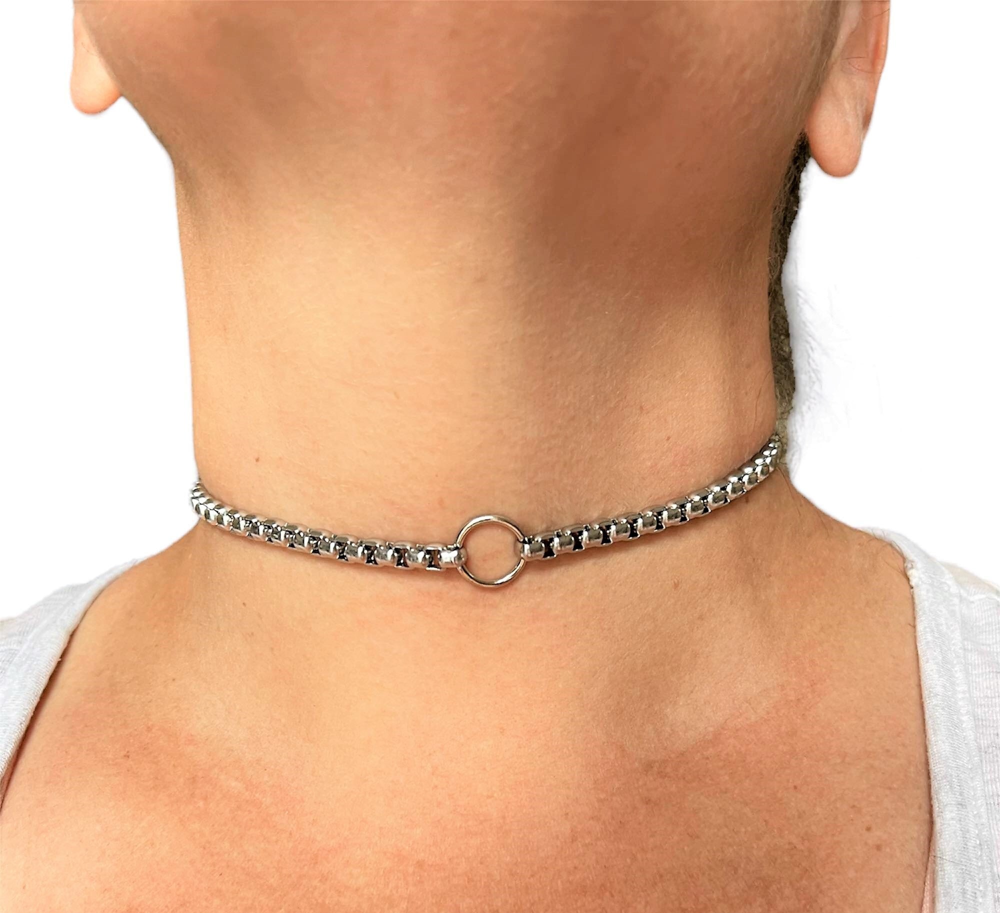 DONNA PUNK PU pelle Collare Gotico Girocollo Catena o Cerchio Bdsm Sadomaso Belt EUR 28,55 - IT