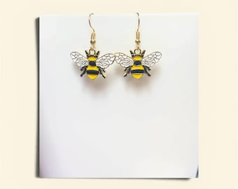 Bubble Bee Earrings, Dangle Earrings