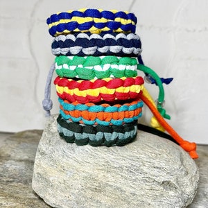 T-Shirt Bracelets, Recycled Bracelets, Fabric Bracelets, Upcycled Bracelets, Macrame Bracelets, Unisex Bracelets, Square Knot Bracelets