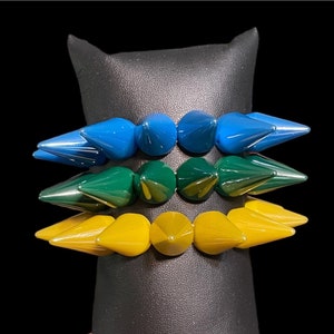 Spiked Bracelets, Acrylic Spiked Bracelets, Acrylic Spikes, Colorful Spiked Bracelets, Punk Jewelry, Goth Jewelry, Bracelet Stacks