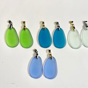 Frosted Sea Glass Pendants, Sea Glass Pendants, Sea Glass Necklaces