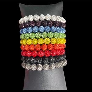Bracelet Shambala en cristal argenté | Cordon noir réglable | Perles scintillantes style hématite | Cadeau bracelet d'amitié en macramé - France