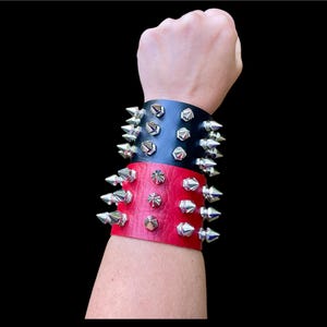 Spiked Cuff Bracelet, Vegan Friendly Bracelet, Unisex Spiked Bracelet, Gothic Spiked Bracelet, Three Row Spiked Bracelet, Punk Bracelet