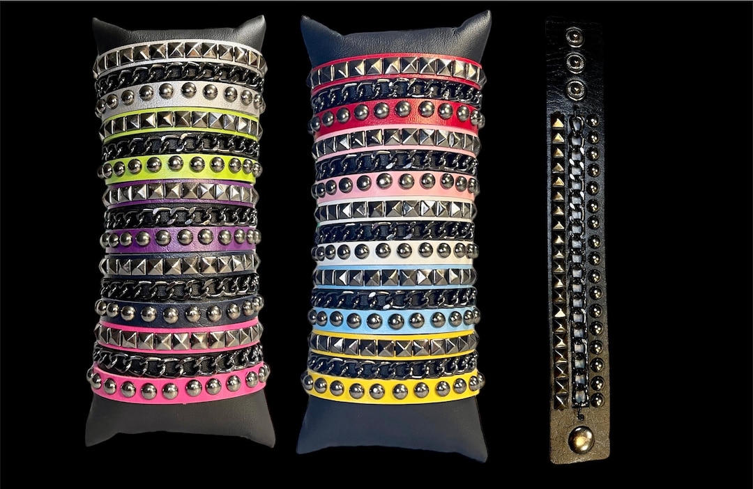 Studded Bracelet, Punk Bracelet, Studded Chain Rock 80s Bracelet, Unisex Bracelet, Gothic Stud Bracelet, Snap Cuff Closure - Etsy Studded Bracelet, Punk Bracelet, Studded Chain Rock 80s Bracelet, Unisex Bracelet, Gothic Stud Bracelet, Snap Cuff Closure - Etsy
