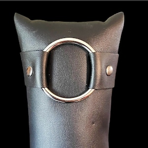 Large O Ring Bracelet, Gothic Cuff, Vegan Friendly Bracelet, O Ring Cuff, Gothic O Ring Bracelet, PU Leather Cuff, Faux Leather Bracelet