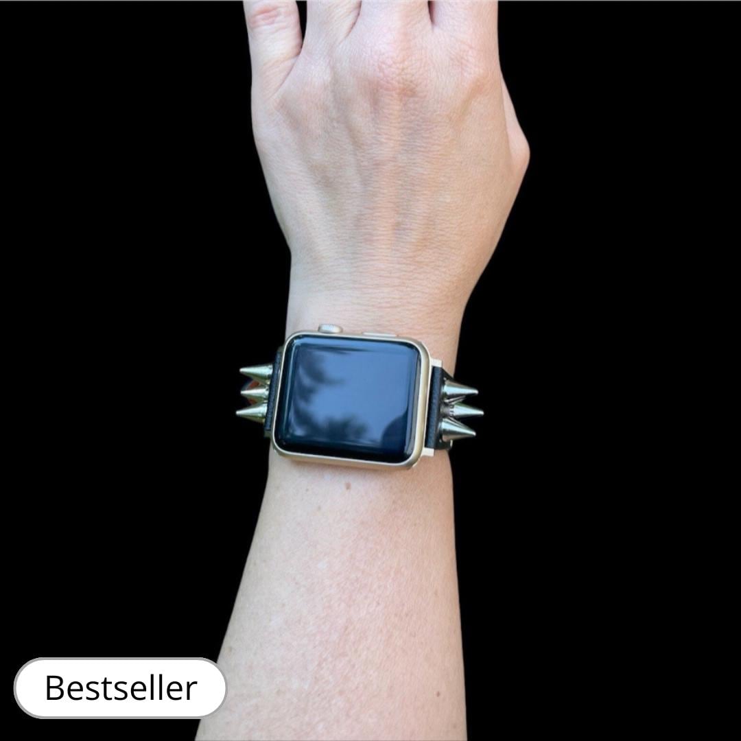 Spiked Apple Watch Band, Apple Watch Band, Leather Apple Watch