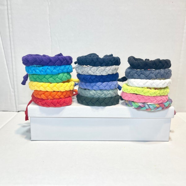 Braided T-Shirt Bracelets, Recycled Bracelets, Fabric Bracelets, Upcycled Bracelets, Cotton Bracelets, Stackable Bracelets, Unisex Bracelets