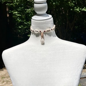 Cowrie Shell Choker Necklace, Macrame Choker Necklace, Beaded Cowrie Shell Choker, Adjustable Cowrie Shell Necklace, Bohemian Choker