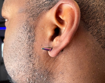 Stainless Steel Spiked Stud Earrings, Unisex Screw Back