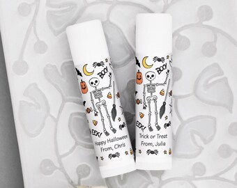 Halloween Doodle Lip Balm Favors (Set of 12), Trunk or Treat Party Treats, Classroom Gifts, Made USA