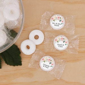 Mint Wedding Favors, Mint to Be, Wedding Favor Mints, Watercolor Floral Favors, Wedding Favors, Mint Life Savers