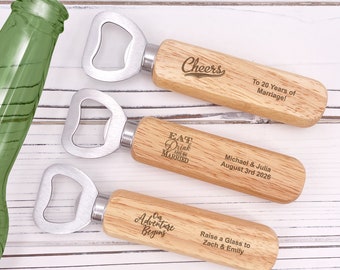 Bottle Opener, Wedding Favor Bottle Opener, Wooden Bottle Opener Party Favor