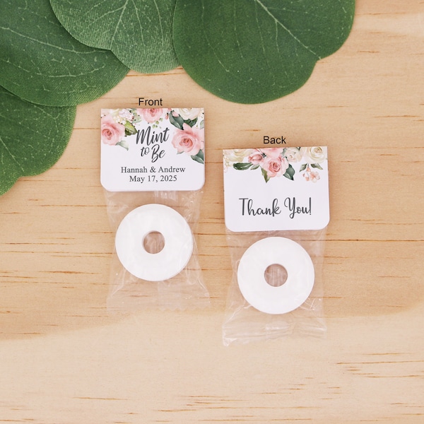 Mint to Be Wedding Favors, Wedding Favor Mints, Watercolor Floral Favors, Cute Wedding Favors, Mint Life Savers, Edible Wedding Favors