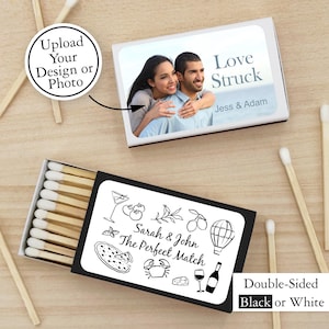 Custom Matchbooks, Custom Matches, DOUBLE SIDED Labels, Personalized Matches, Wedding Matches, Custom Matchboxes - 50 boxes in a set