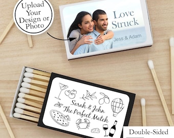 Custom Matchbooks, Custom Matches, DOUBLE SIDED Labels, Personalized Matches, Wedding Matches, Custom Matchboxes - 50 boxes in a set