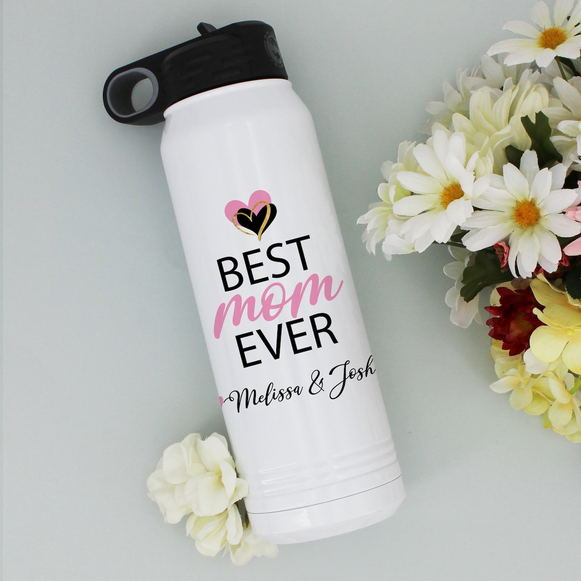 Best Mom Ever Water Bottle Birthday Gift Mother's Day Etsy