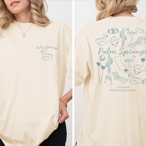 Palm Springs Bachelorette Comfort Colors T-Shirt, Girls Trip Doodle Tee