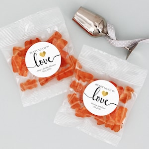 Beary Much In Love Champagne Gummy Bear Wedding Favors, Personalized Gummy Bear Favors, Bridal Shower Favors -Set of 20