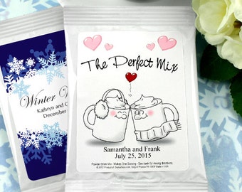 Falling in Love, Hot Chocolate Wedding Favors, Personalized Cocoa Favors, Bridal Shower Favors, Coffee Bar, Hot Chocolate - Set of 24
