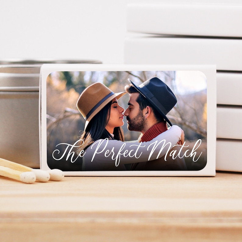 Custom Matchbooks, Custom Matches, SINGLE SIDED, Personalized Matches, Wedding Matches, Custom White Matchboxes, Party Favors -Set of 50 afbeelding 7