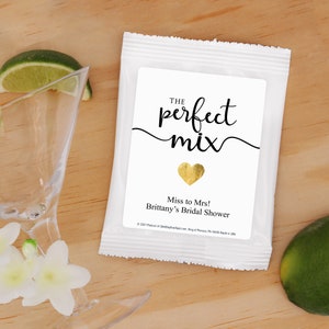 Margarita Wedding Favors, The Perfect Blend, Bridal Shower Margaritas, Wedding Favors, Bridal Shower Favors, Gold Heart, Classic - Set of 24