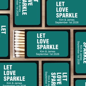 Wedding Favor Matches, Let Love Sparkle Personalized Matches, Personalized Matchboxes -Set of 50