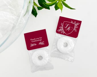 Mint to Be Wedding Favors, Wedding Favor Mints, Monogram Wedding Crest Favors, Cute Wedding Favors, Mint Life Savers, Edible Wedding Favors