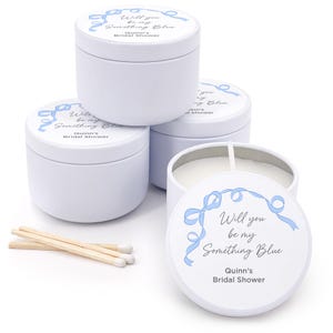 Something Blue Candle Favor, Custom Candles, Wedding Ideas, Something Blue Crew, Bridesmaid Proposal Gift, Bridal Shower Decor -2 oz candles