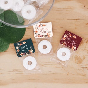 Mint to Be Wedding Favors, Wedding Favor Mints, Watercolor Floral Favors, Cute Wedding Favors, Mint Life Savers, Edible Wedding Favors