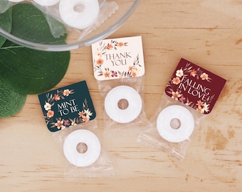 Mint to Be Wedding Favors, Wedding Favor Mints, Watercolor Floral Favors, Cute Wedding Favors, Mint Life Savers, Edible Wedding Favors