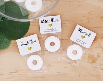 Mint to Be Wedding Favors, Wedding Favor Mints, Elegant Gold Heart Favors, Cute Wedding Favors, Mint Life Savers, Custom Wedding Favors