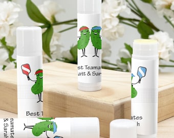 Personalized Pickleball Lip Balm Favors, USA Made, Set of 12