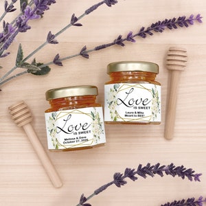 Honey Wedding Favors, Bee Themed Bridal Shower, Honey Bridal Shower Favors, Honey Favors, Mini Honey Jar Favors, Geometric Wedding Favors