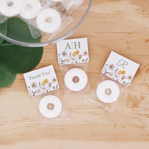 Wildflower Wedding Favors, Wedding Favor Mints, Monogram Wedding Favors, Cute Wedding Favors, Mint Life Savers, Bridal Shower Favors