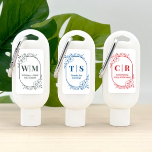 Bulk Wedding Favors, Bridal Shower Favors, Bachelorette Favors, Favors for Guests, Bridal Party Favors, Sunscreen with Carabiner - Set of 12