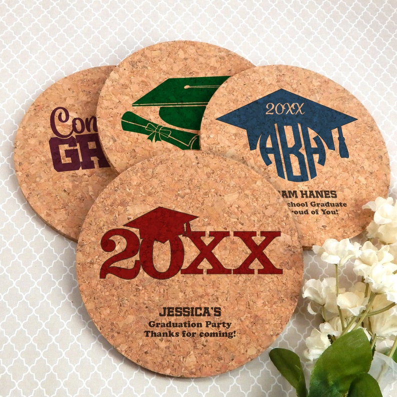 Personalized Graduation Cork Coasters Graduation Party Etsy