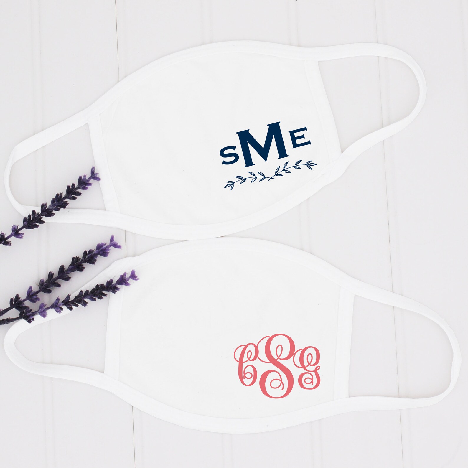 Monogram Face Masks Personalized Face Mask Monogrammed Face Etsy